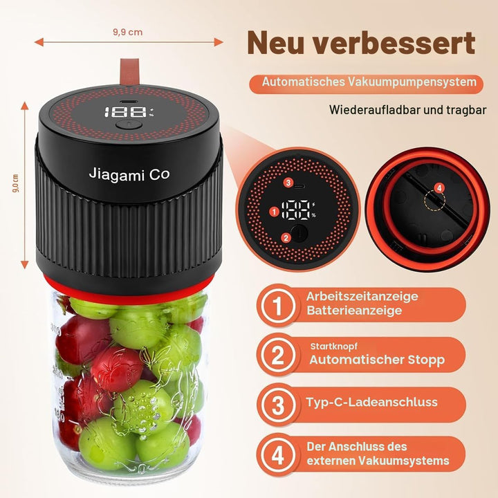 Elektrisches Einmachglas-Vakuumierer-Set, 4-in-1 Mason Vakuumierer für Einmachgläser mit breiter und