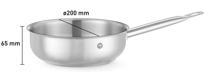 HENDI Sauteuse, Ohne Deckel, Geeignet für Gasherd, Induktionsherd, Elektroherd, Ceranherd, mit lange