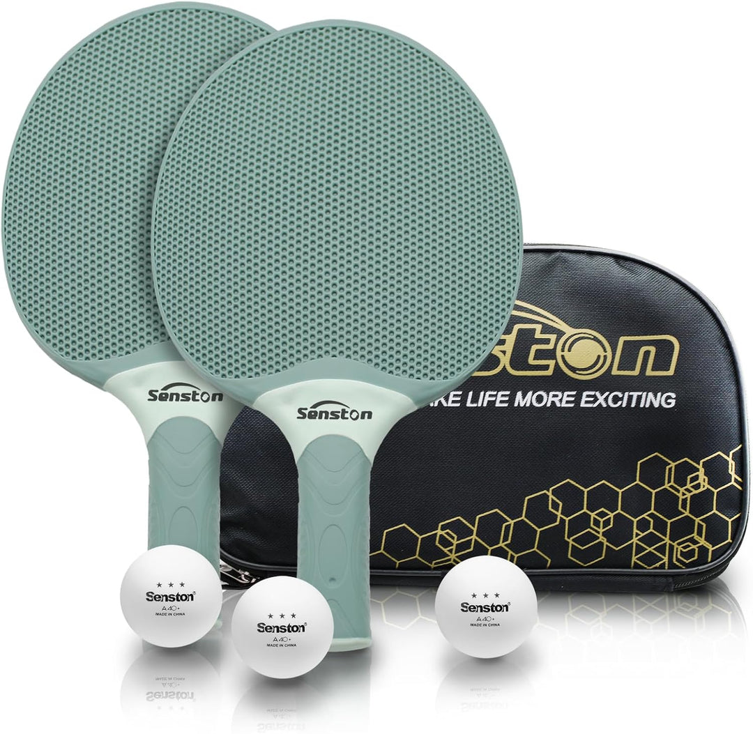 Senston Tischtennisschläger Set, professionelle Tischtennisschläger mit 3 Bällen, Ping Pong Paddel S