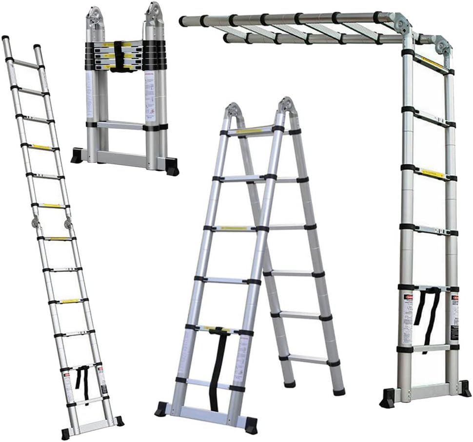 Klappbare Trittleiter, Teleskopleiter, Klappleiter, Klappleiter, aus Aluminium, maximale Belastung 1