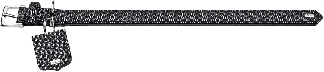 HUNTER HELLA REFLECT, Hundehalsband, reflektierend, Textil, Kunstleder, 30 (XXS-XS), schwarz, 30 (XX