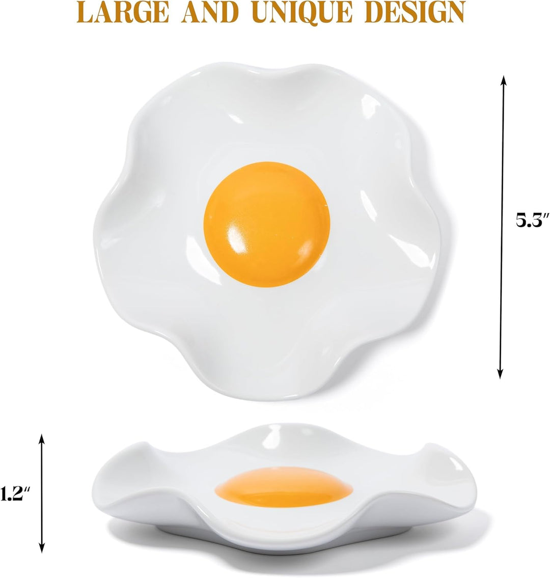 Spiegelei-Löffelablage aus Keramik für Herd und Küchentheke, grosser und spülmaschinenfester Utensil