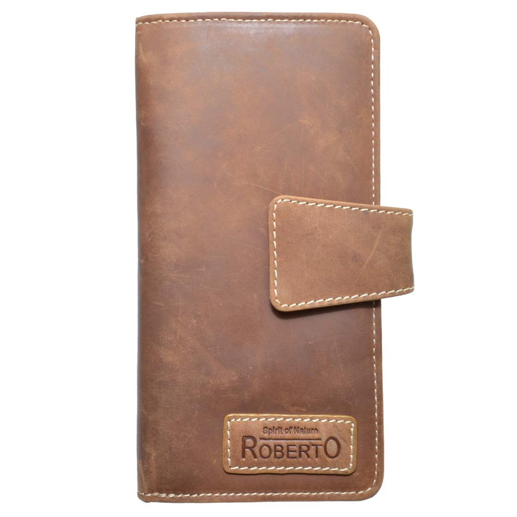flevado Echt-Leder Herren Damen Organizer Reisebrieftasche Kredit Kartenetui Reise Travel Wallet Her