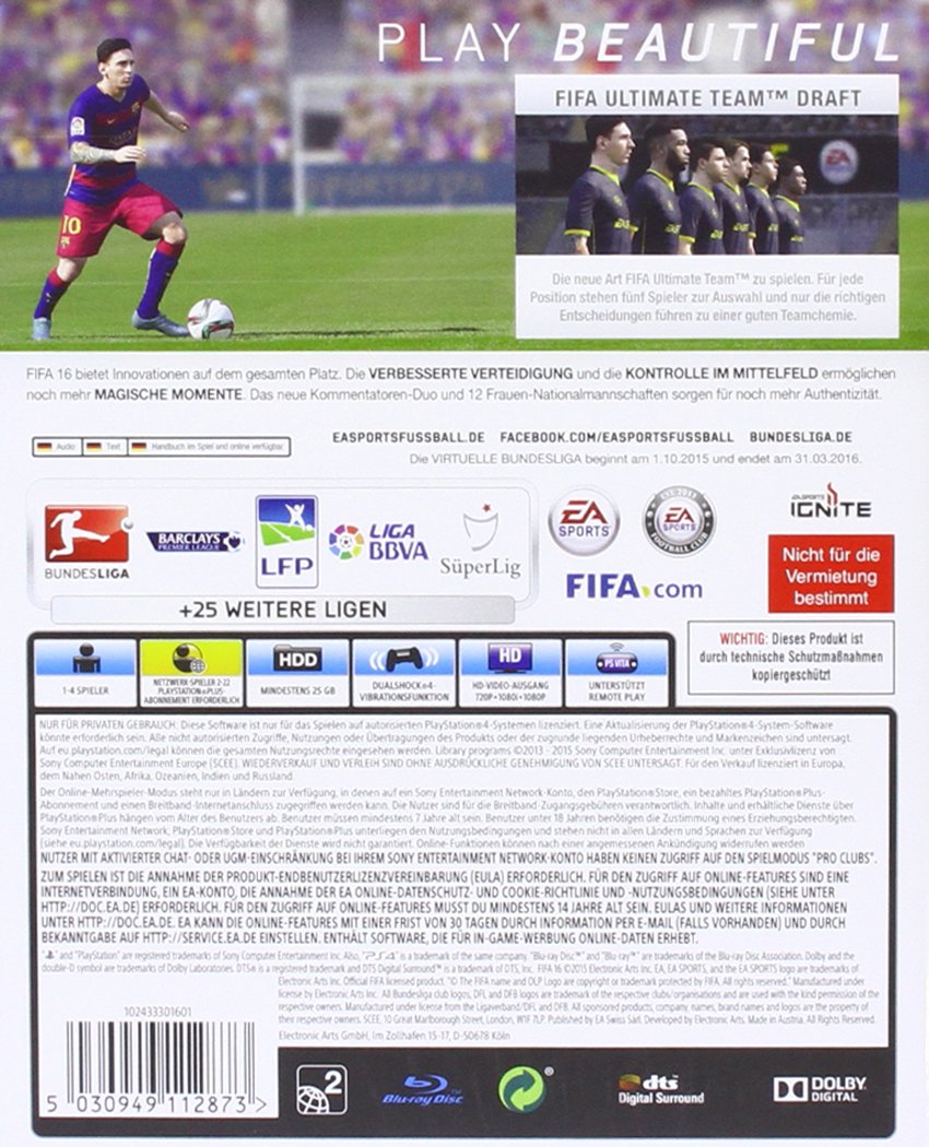 FIFA 16 - [PlayStation 4] PlayStation 4 Standard Disk, PlayStation 4 Standard Disk