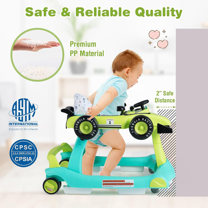GIANTEX 4 in 1 Lauflernhilfe, Lauflernwagen klappbar mit einstellbarer Höhe &amp; Geschwindigkeit, Baby