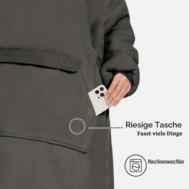 GAYYNE Hoodie Decke mit Ärmeln Deckenpullover, Tragbare Decken Hoodie Damen, Ultra Weiche Sherpa Fle