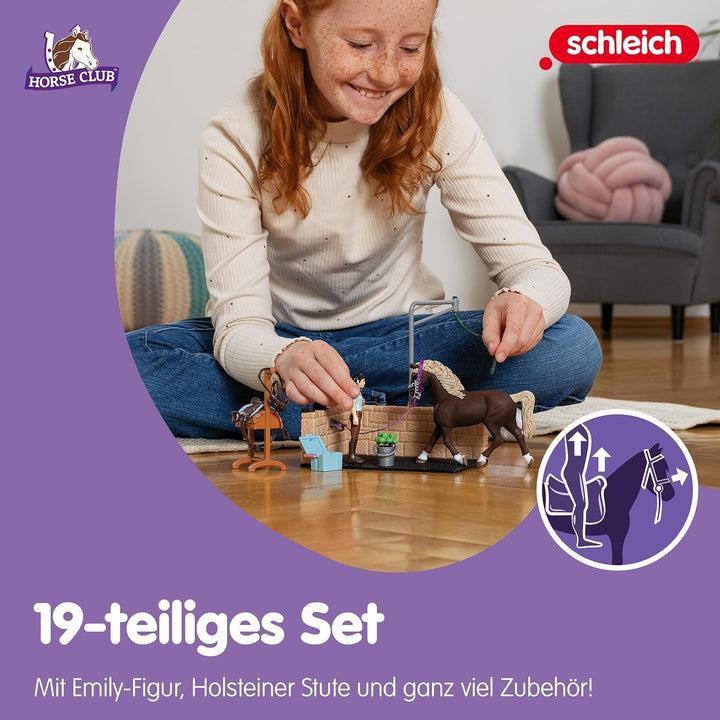 schleich 42438 Waschplatz mit HORSE CLUB Emily & Luna, für Kinder ab 5-12 Jahren, HORSE CLUB - Spiel