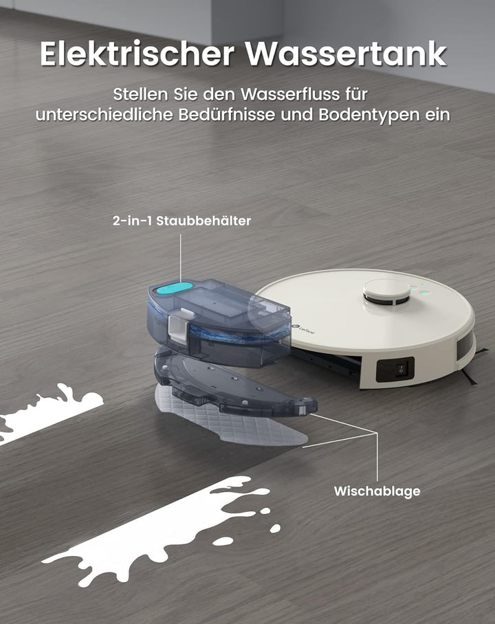 LEFANT Staubsauger Roboter, No-Go-Zonen, Saug und Wischroboter 5500 Pa Mehrstufiges Mapping, Laser N