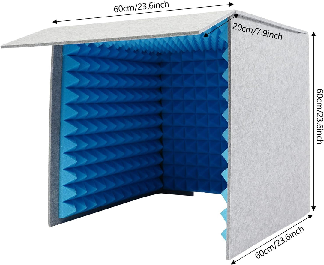 Vocal Booth Tragbare Schalldichte Kabine Schallabsorption Schalldichte Gesangskabine 60 * 60 * 60cm,