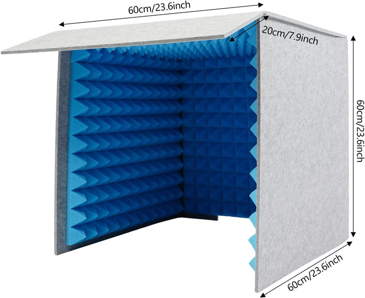 Vocal Booth Tragbare Schalldichte Kabine Schallabsorption Schalldichte Gesangskabine 60 * 60 * 60cm,
