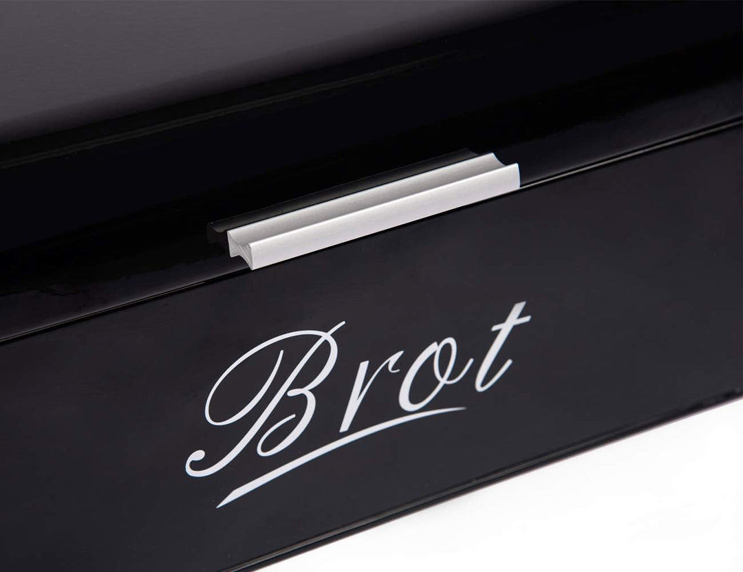 Theo&Cleo Brotkasten mit Deckel, Grosser Knäckebrot Box aus Metall, Brotaufbewahrungsbox Bread box,