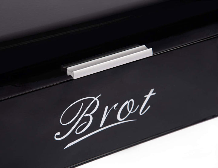 Theo&Cleo Brotkasten mit Deckel, Grosser Knäckebrot Box aus Metall, Brotaufbewahrungsbox Bread box,