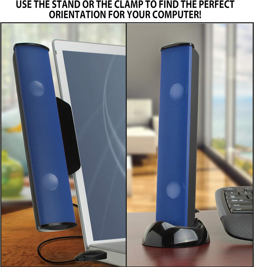 GOgroove SonaVERSE PC Soundbar für Laptops - USB-betriebene Mini-Soundbar mit tragbarem externem Cli