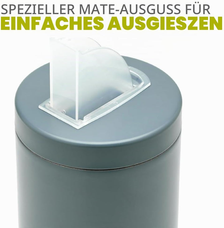 balibetov Yerba Mate-Behälter (Yerbero) mit AusgieÃƒŸer ââ‚¬â€œ Langlebige Behälter aus 304 Edelstah