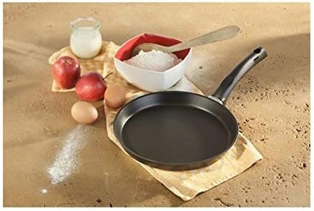 Berndes Pfanne mit flachem Rand für Crêpes und mehr 28 cm, Induktionsgeeignet, Aluminium, schwarz, 0