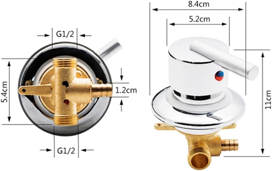 Duschkabinenmischer Heisses Kaltwasser Mischventil Mischer Zwei in einem Out Wasserhahn Intubation O