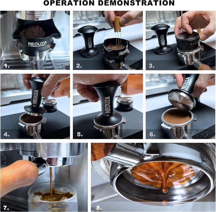 NEOUZA Espresso Tamper V2 Dual Calibrated Spring Loaded for Coffee Machine Siebträger, Anti Pressure