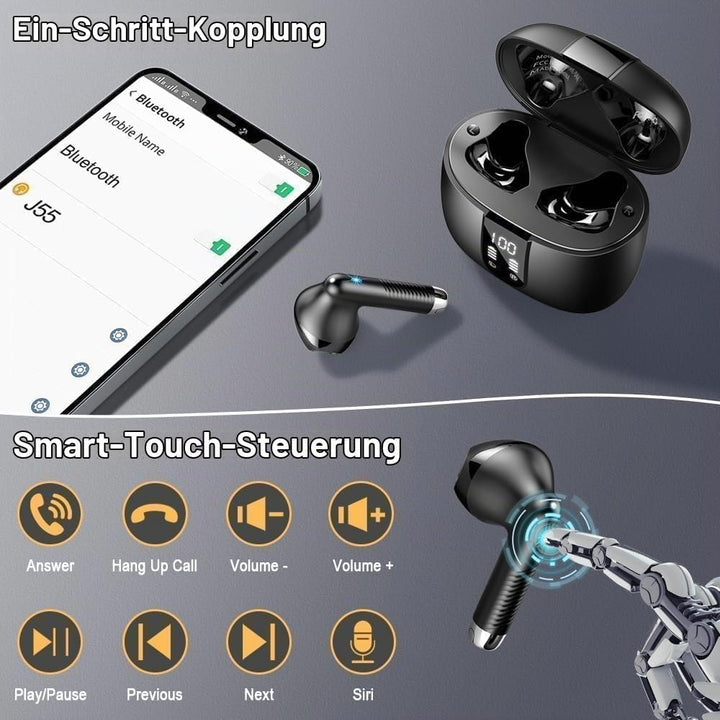 Drsaec Bluetooth 5.4 Kopfhörer 2026, 6D Tiefer Bass In-Ear Kopfhörer Kabellos Bluetooth mit App EQ S
