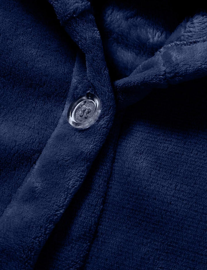 Playshoes Unisex Kinder Fleece-Bademantel Morgenmantel 86-92 marine, 86-92 marine