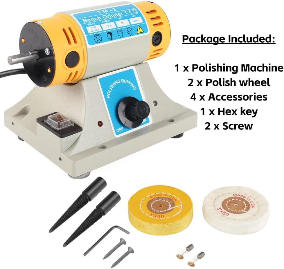 Poliermaschine Set 220 V 350 Watt Elektrische Schleifmaschine Poliermaschine für Schmuck Dental Dreh