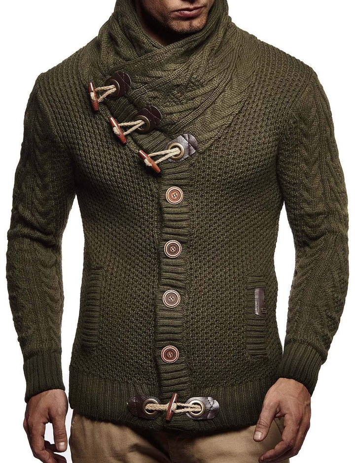 Leif Nelson Herren Strickjacke mit Knöpfen in Regular Fit, Männer Cardigan in Langarm Design, ideal