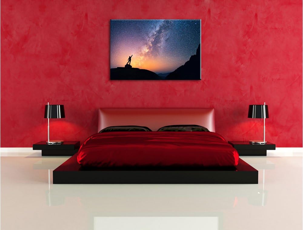 Sternenfänger Milchstrasse, Format: 100x70 auf Leinwand, XXL riesige Bilder fertig gerahmt mit Keilr