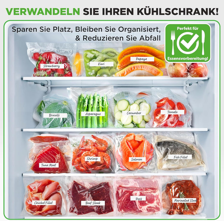 NutriChef (2) Rollen Vakuumversiegelungsbeutel - 8" Breite, 50' Länge pro Rolle - Für NutriChef PKVS