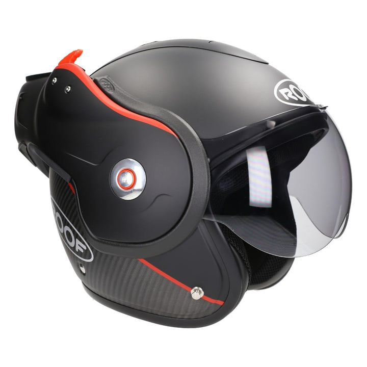 Roof Modularhelm BoXXer Carbon schwarz matt Jet Integral Visier 50% getönt 58 Weiss, 58 Weiss