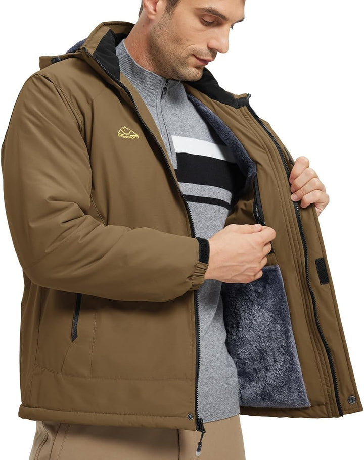 YSENTO Herren Winterjacke wasserdichte Warme Fleece Gefüttert Outdoor Softshelljacke Atmungsaktiv Sk