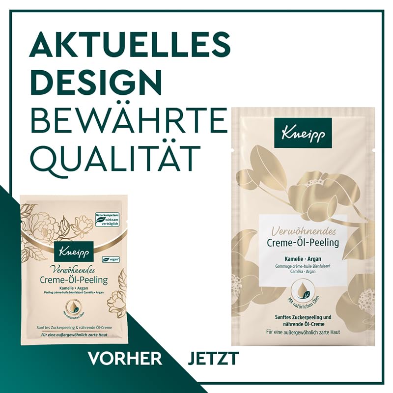 Kneipp Verwöhnendes Creme-Öl-Peeling - Körperpeeling mit wertvollem Arganöl und feinen Zuckerkristal