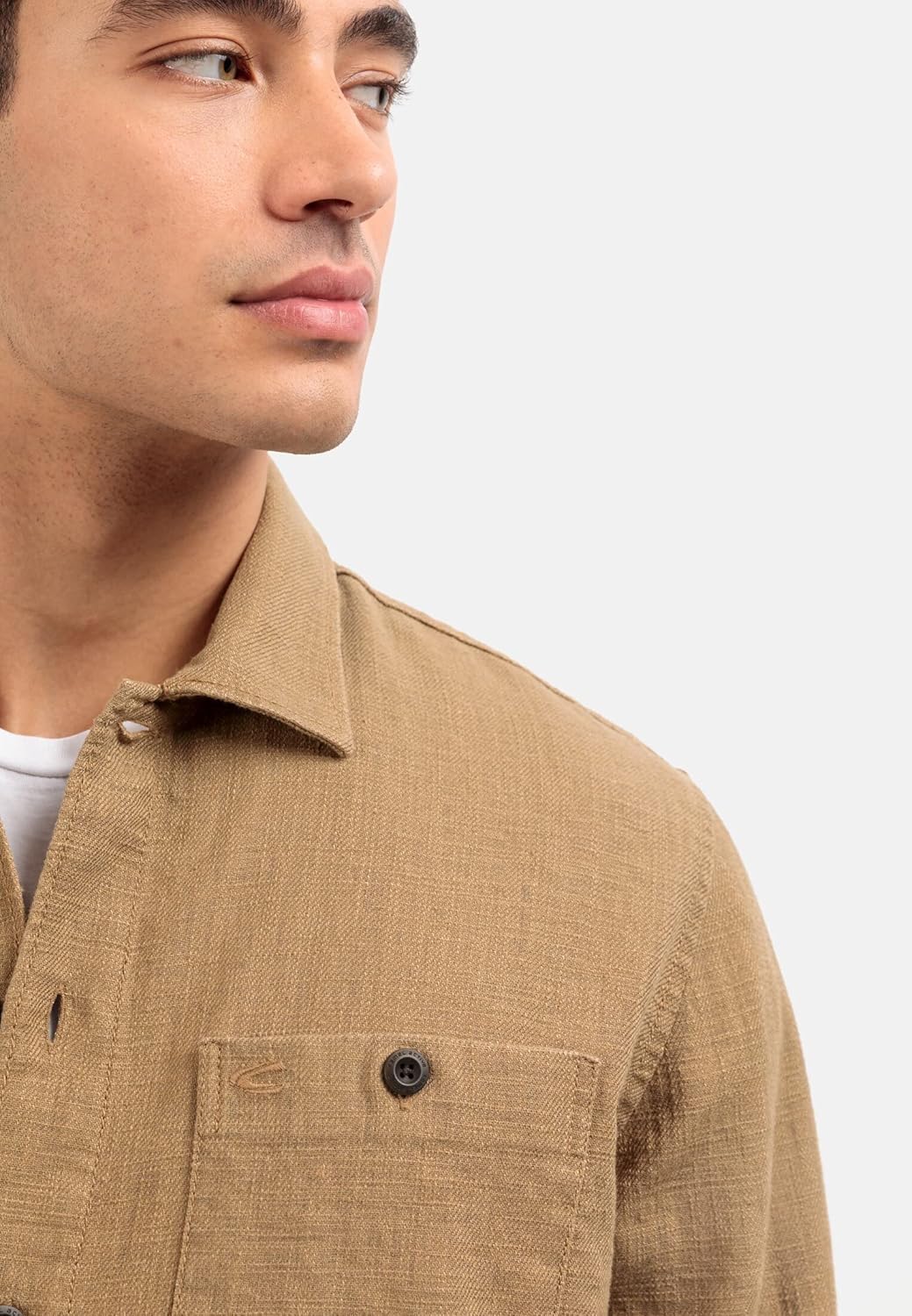 camel active Herren Overshirt aus einem Leinen-Baumwollmix S Braun, S Braun