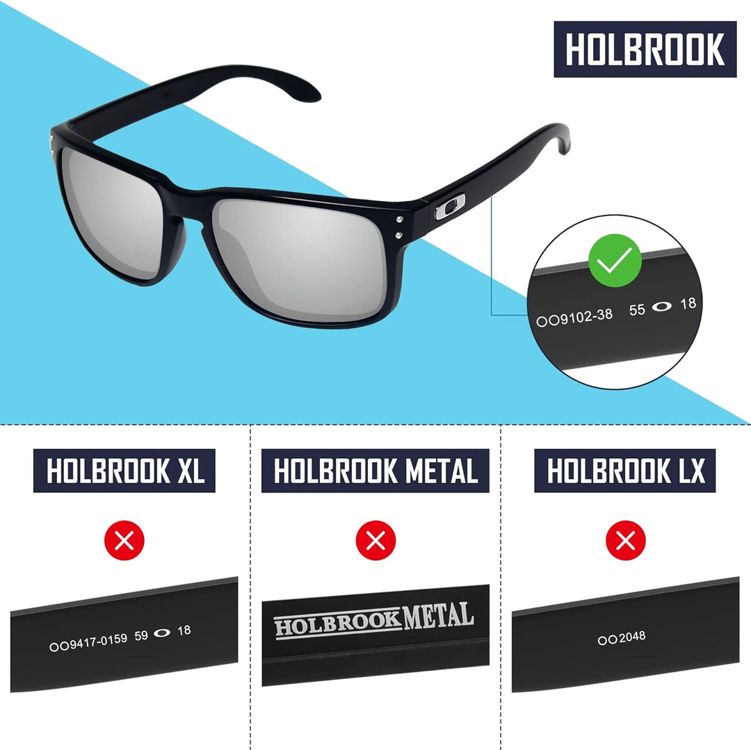 Saucer Premium Ersatzgläser für Oakley Holbrook OO9102 Sonnenbrillen Bronze, Gold, Polarisiert Hocha