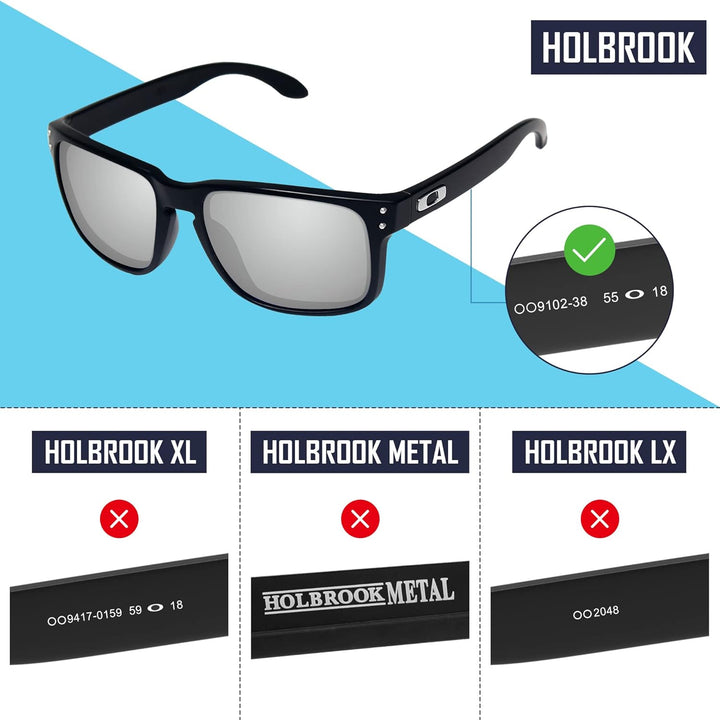 Saucer Premium Ersatzgläser für Oakley Holbrook OO9102 Sonnenbrillen Bronze, Gold, Polarisiert Hocha