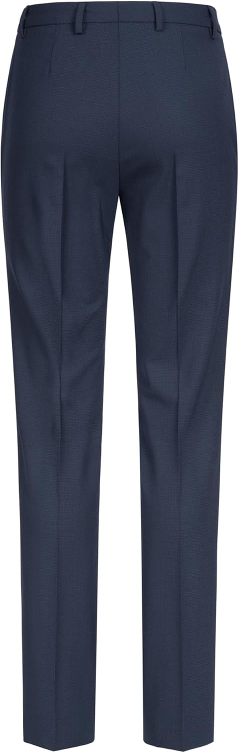Greiff Corporate Premium Damen Business-Hose Regular-Fit 44 Blau-mikrodessin, 44 Blau-mikrodessin