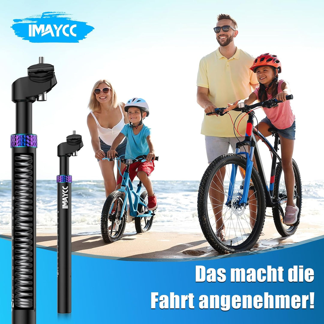 IMAYCC Sattelstütze Gefedert, Premium Gefederte Sattelstütze, Federsattelstütze [27,2 / 30,9 / 31,6m