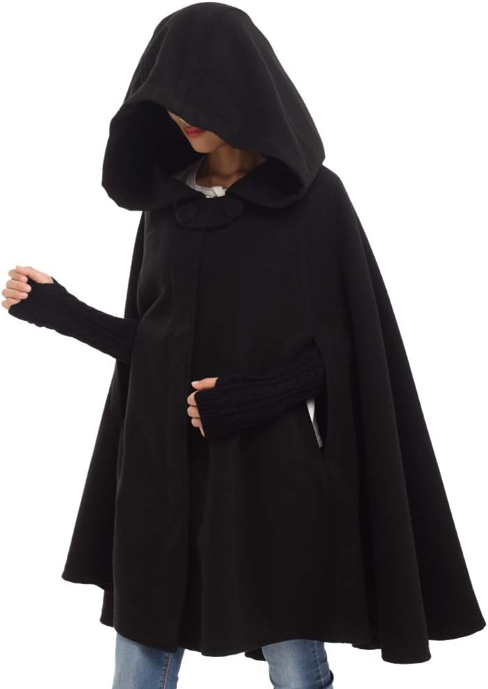 GRACEART Mittelalterliche Unisex Vampir Umhang Gothic Cosplay Kostüm, Robe mit Kapuze Cape Mantel Um