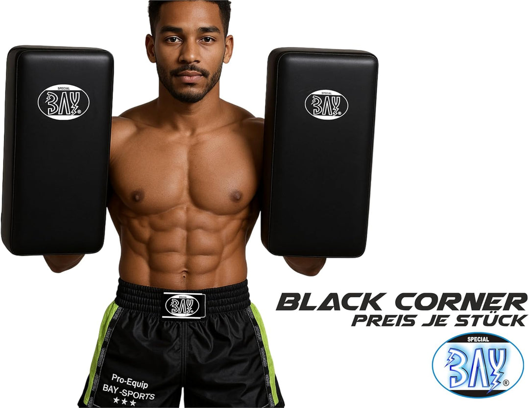 BAY Black Corner Arm-Schlagpolster für Kampfsport, Leder PU, Schwarz, 41 x 20,5 cm