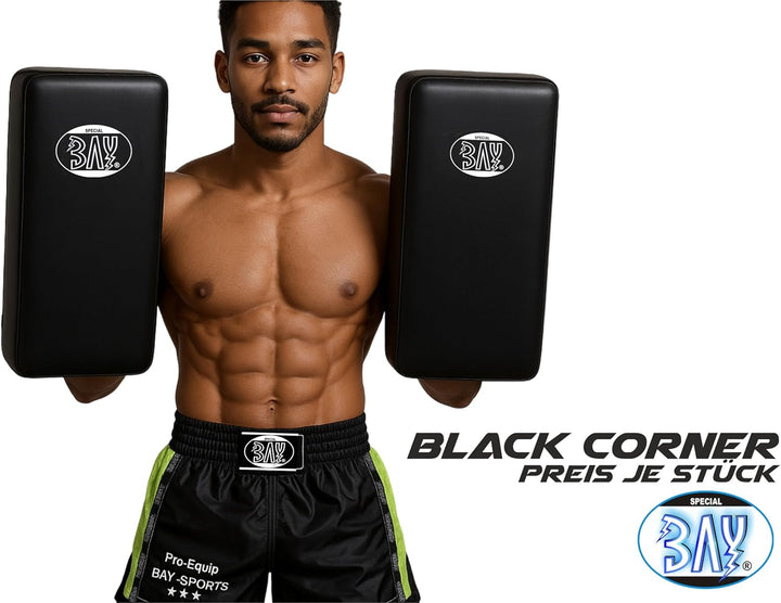 BAY Black Corner Arm-Schlagpolster für Kampfsport, Leder PU, Schwarz, 41 x 20,5 cm