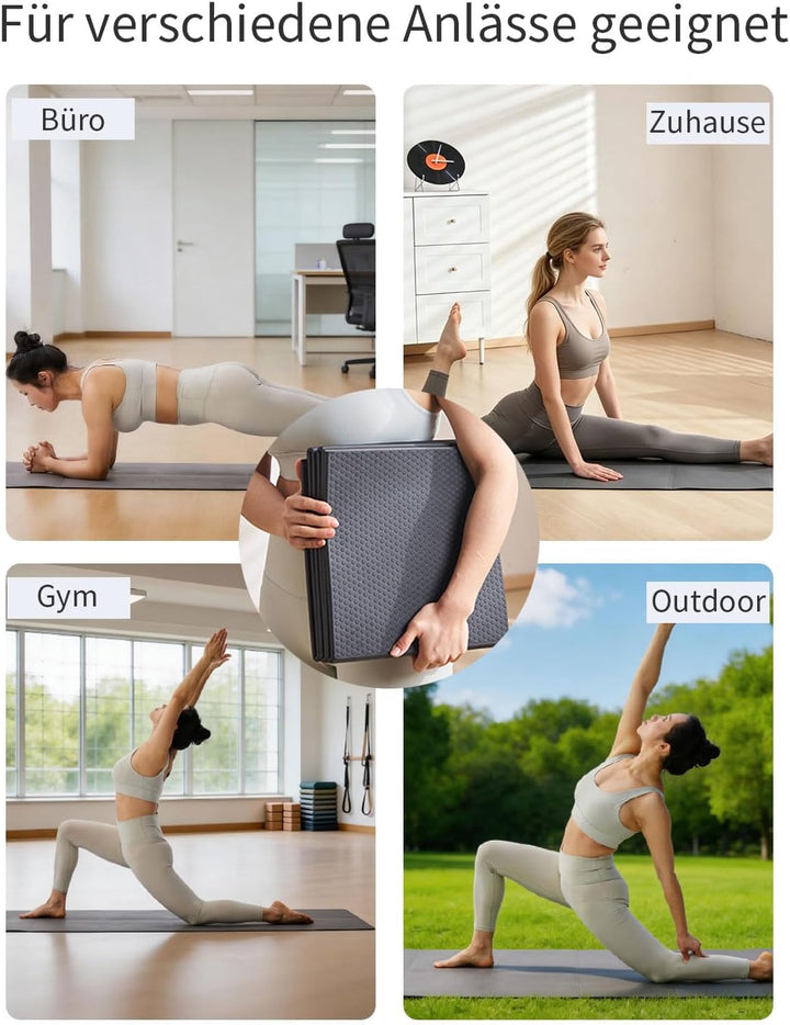 Faltbare Yogamatte TPE+PU Doppelseitige Tragbare Reisematte | Klappbar, Rutschfeste, Tragbare, für S