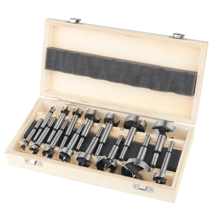 HPHOPE Forstnerbohrer Set für Holz - Satz 15tlg Forstner Bohrer für Holz Ø10-50mm, Holz Forstner Bit
