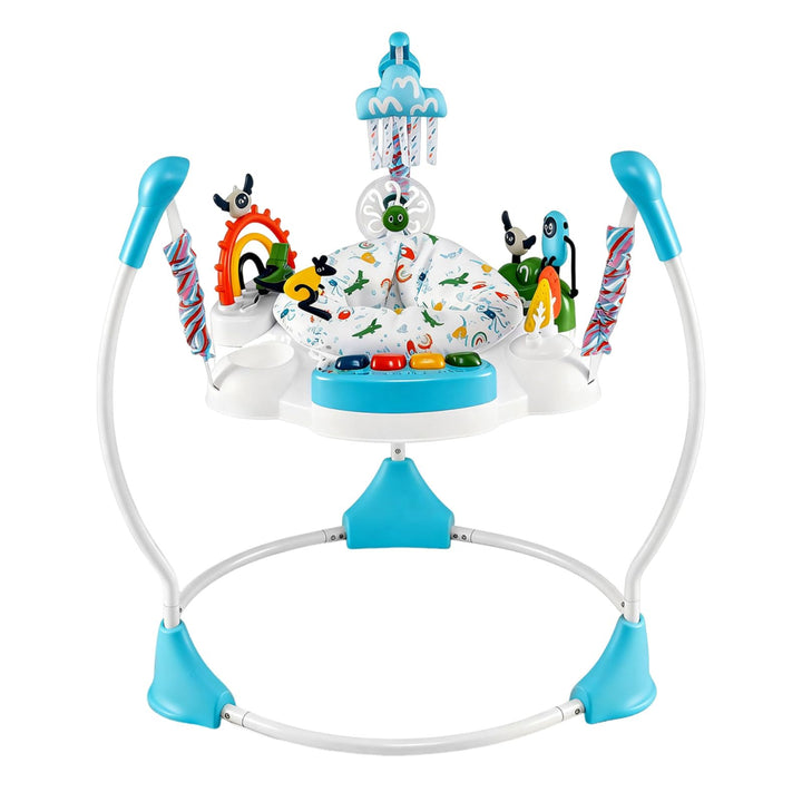 DREAMADE Stationäres Aktivitätscenter, Tierwelt-Jumperoo mit abnehmbarem Fusspolster, 360°-Drehsitz,