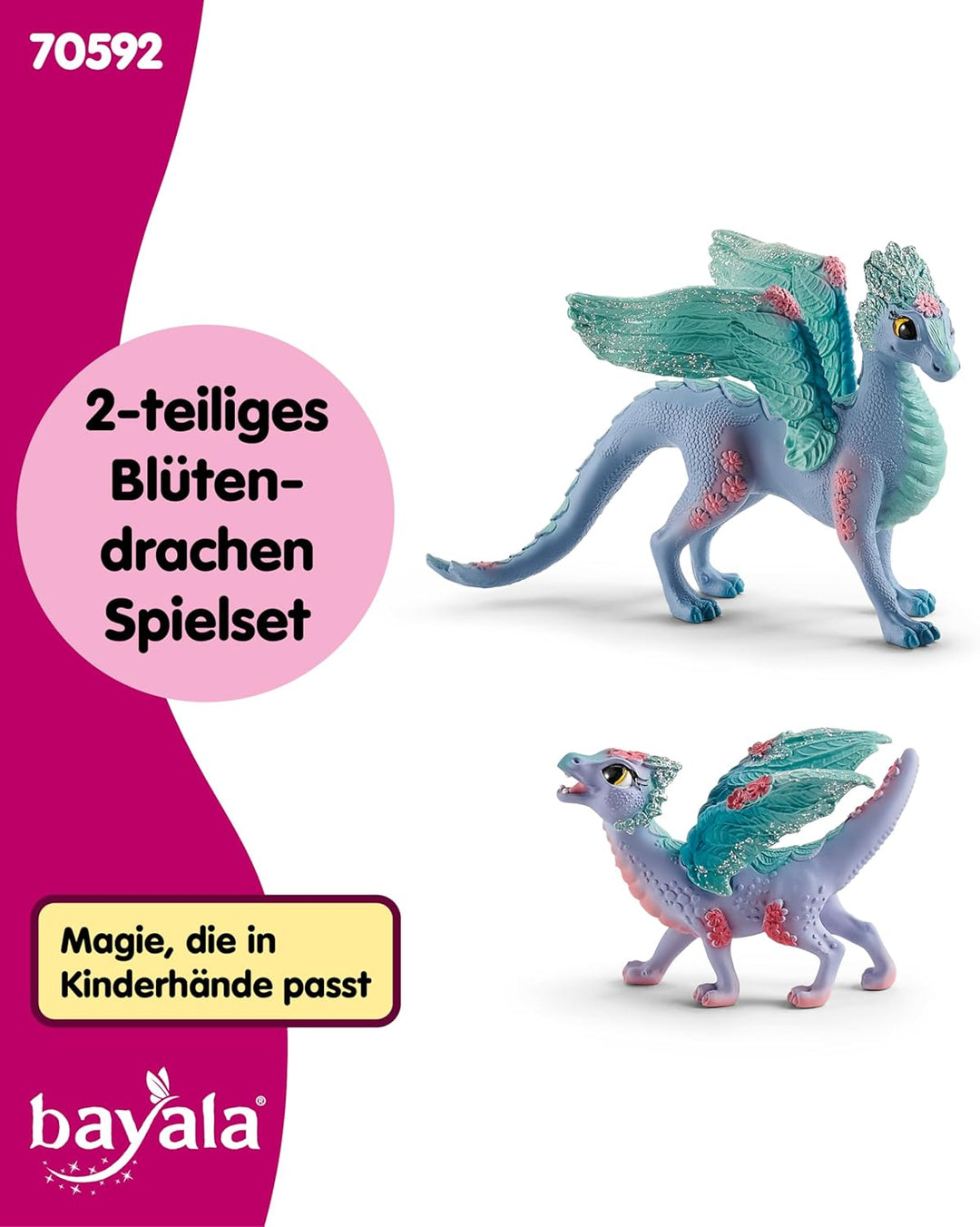 schleich BAYALA 70592 Fliegende Blumen-Drachenmutter und Babydrache Spielset - Drache Mutter und Dra
