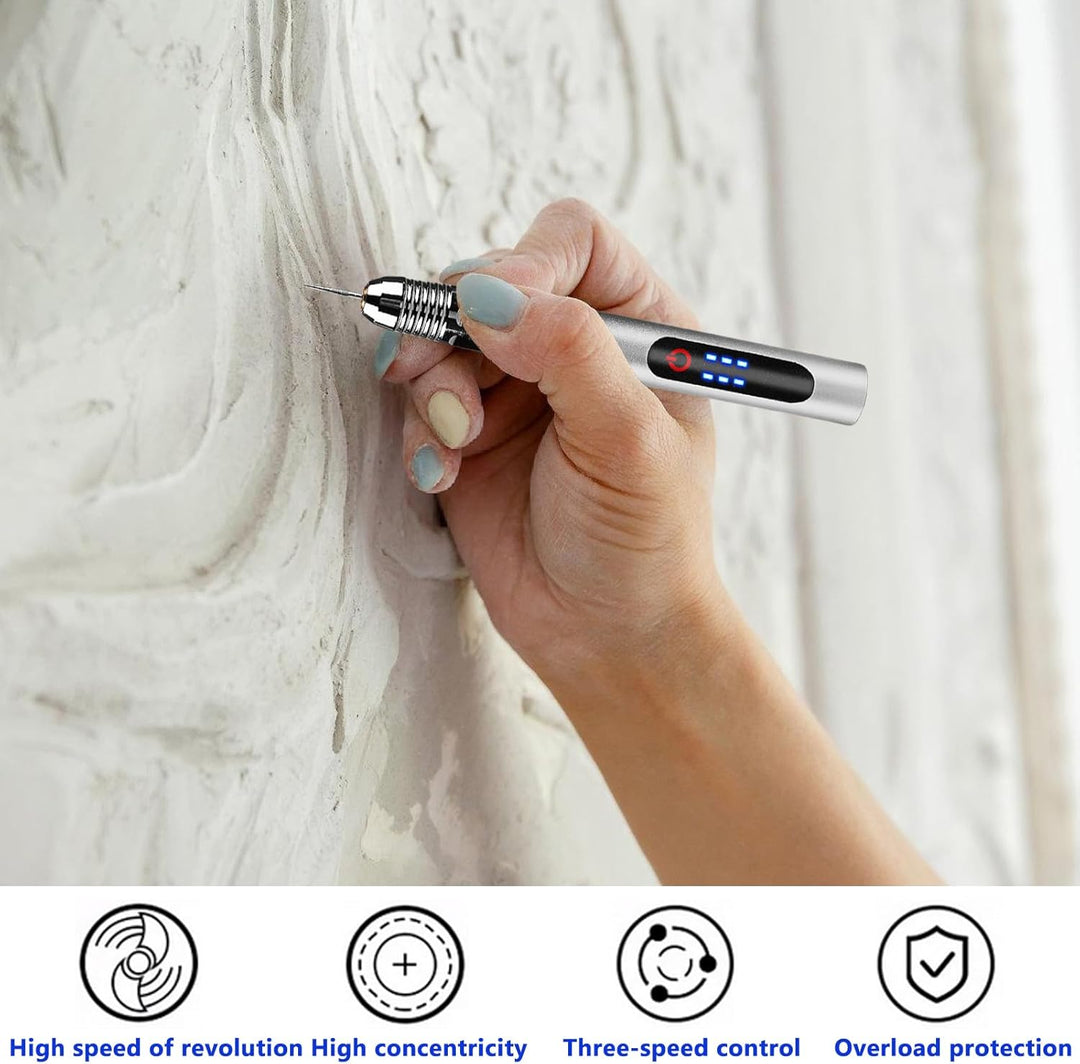 Elektrische Gravierstift, Wiederaufladierbar Gravur Werkzeug Kit, Mini Gravurwerkzeug mit Gravurzube