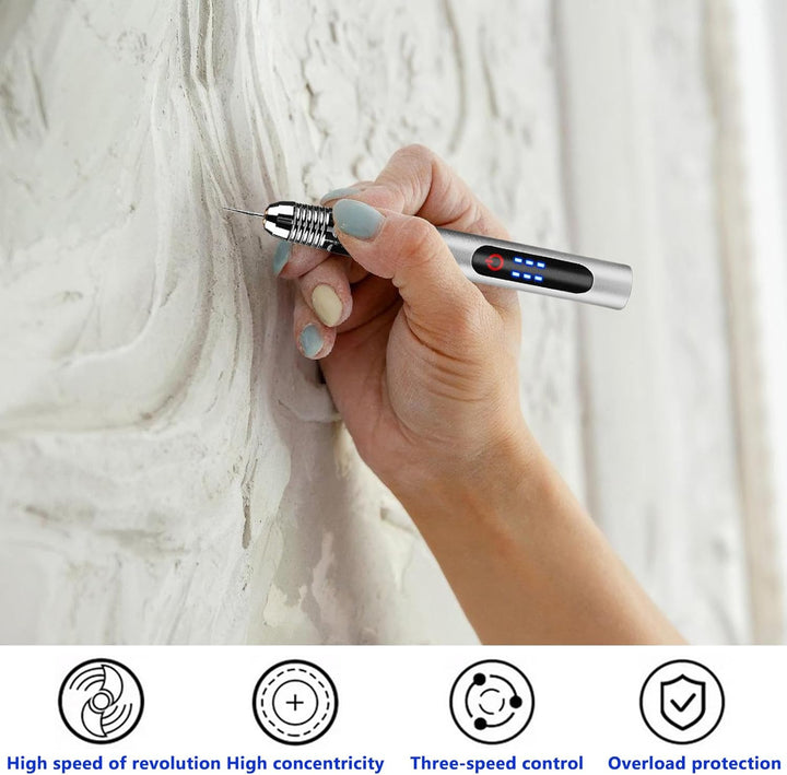 Elektrische Gravierstift, Wiederaufladierbar Gravur Werkzeug Kit, Mini Gravurwerkzeug mit Gravurzube