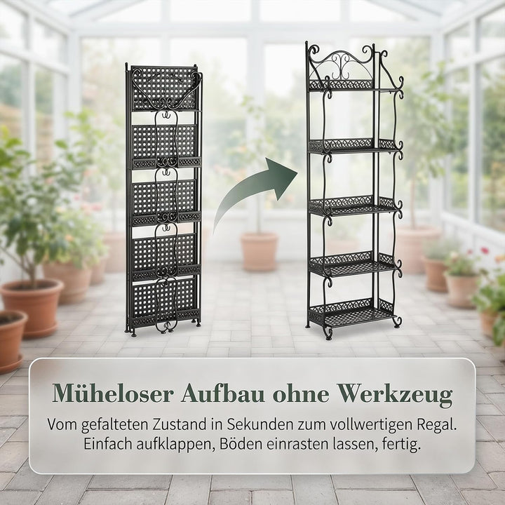 Pflanzenregal Metall klappbar Blumenständer für Innen &amp; Aussen | Elegantes Design, 3- oder 5-stufig,