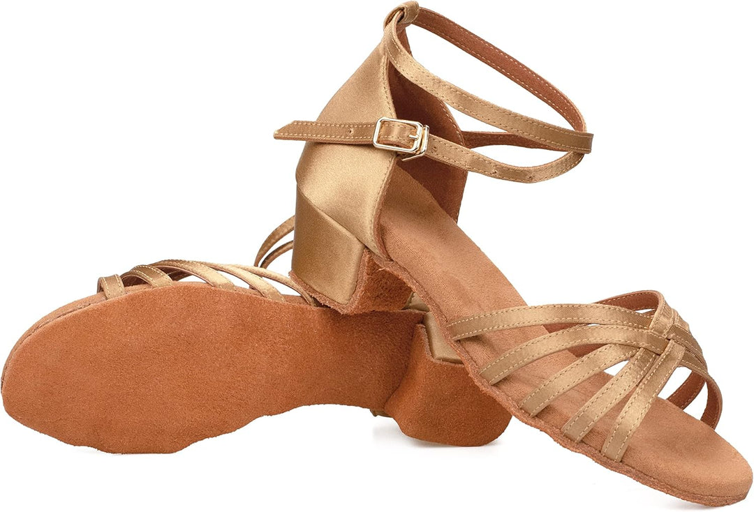 TRIWORIAE - Damen Mädchen Tanzschuhe Niedrigem Absatz Standardtanz/Gesellschaftstanz/Lateinischer Ta