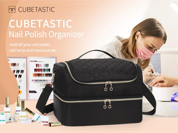Nagellackaufbewahrung, Doppelschicht Nagellack Organizer Tasche Reise Nagellack Aufbewahrungsbox für