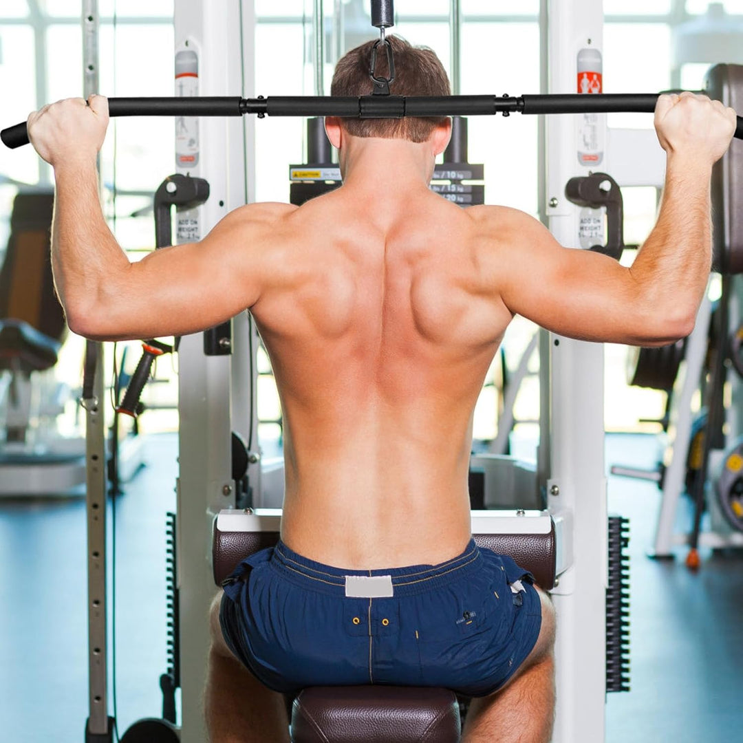 Topfinder Latzugstange mit Drehgelenk, Lat Pull Down Bar Kabelzug Fitness Latzug Griff Bizeps Trizep