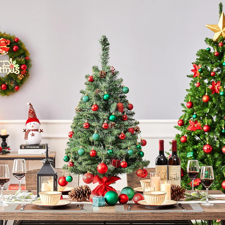 Yaheetech 90cm künstlicher Weihnachtsbaum, Mini Weihnachtsbaum, Weihnachtsdeko, Christbaum, schwer e