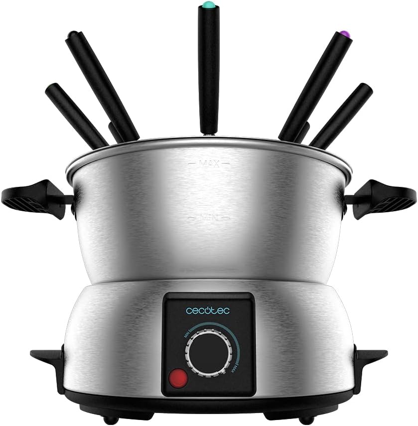 Cecotec electisches FunGourmee Fondue aus rostfreiem Stahl für 8 Personen, einstellbare Temperatur,